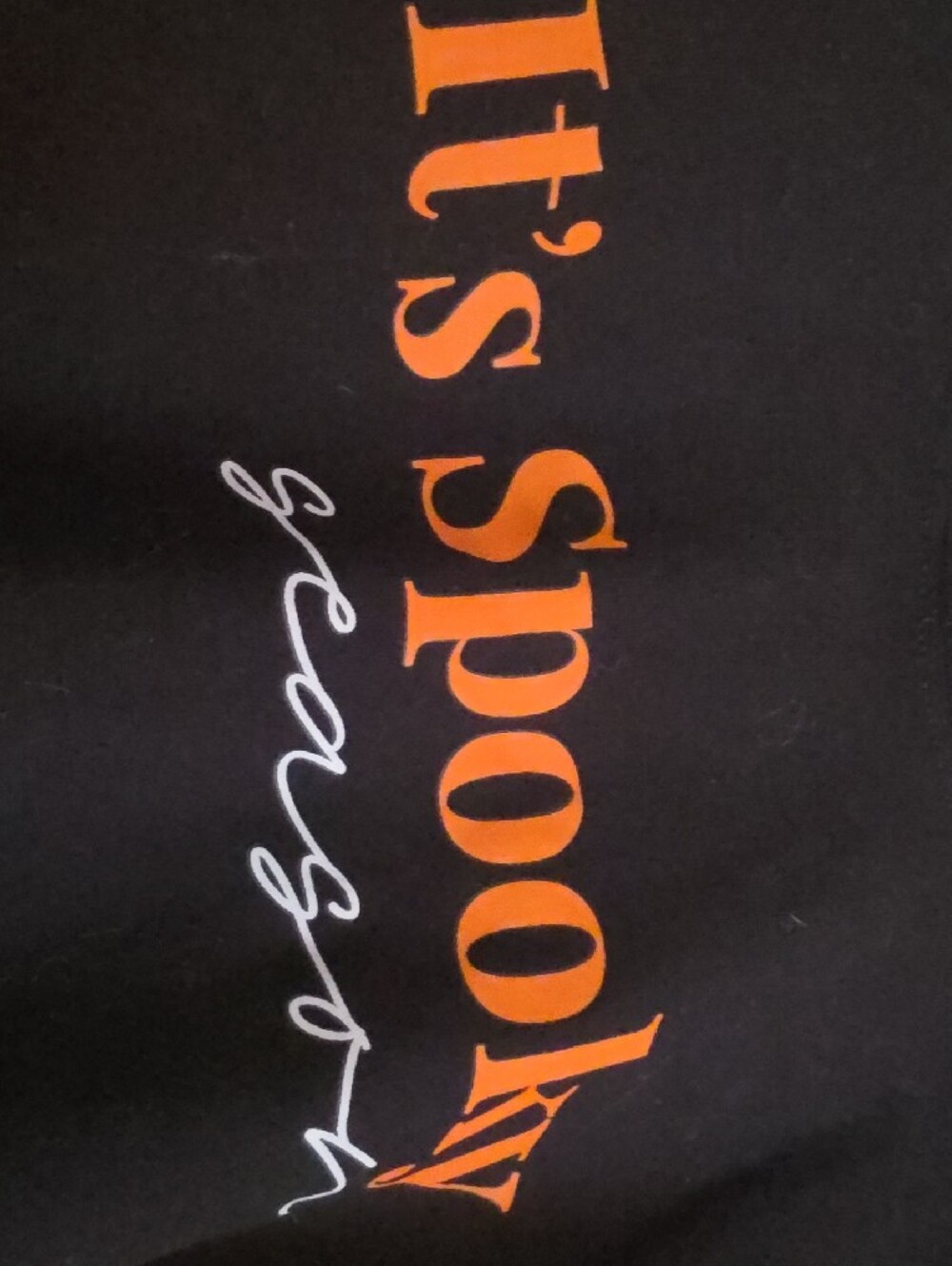 Gildan Black Crewneck with Orange and White Seasonal Text - Picture 3 of 3